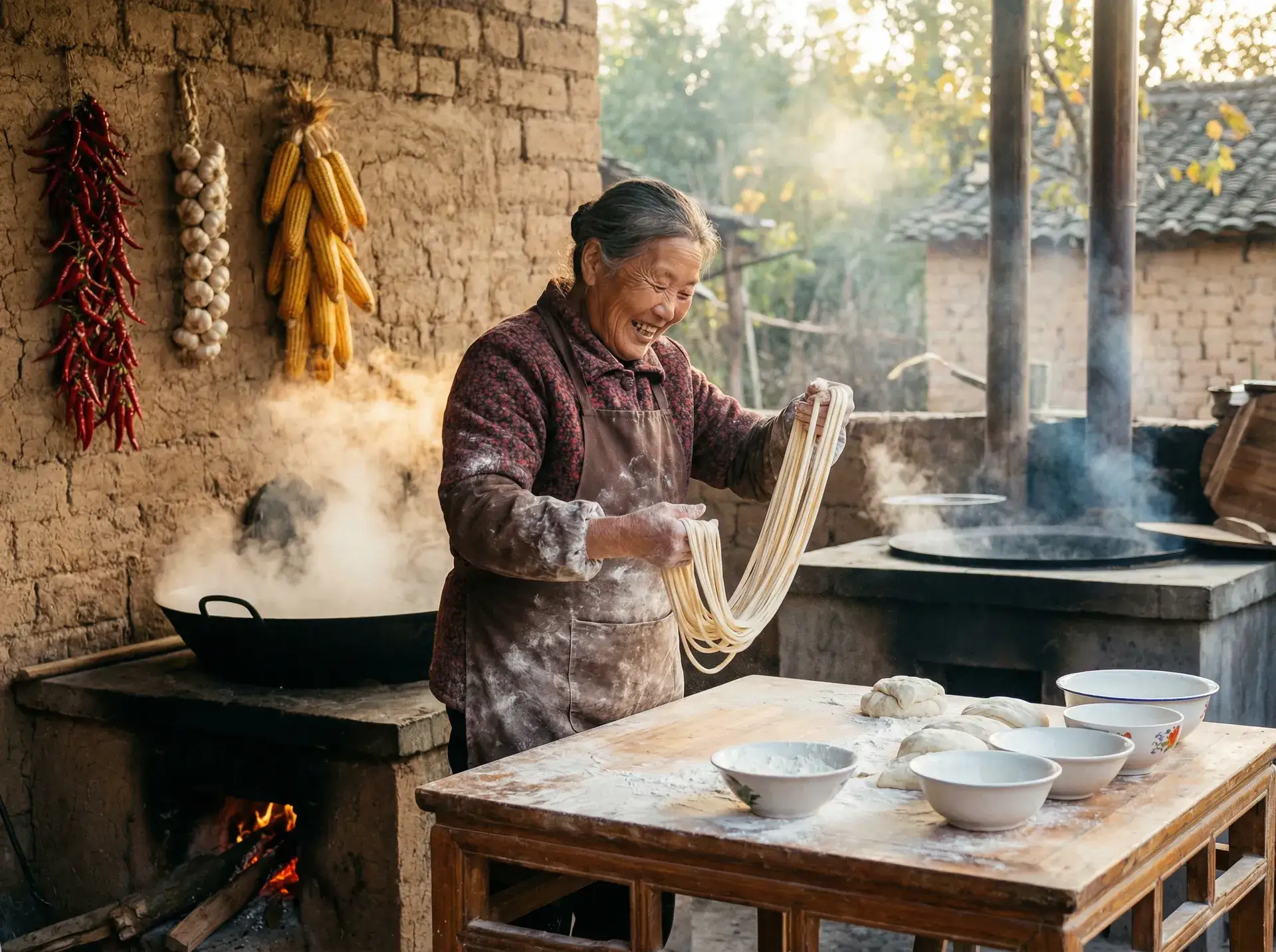 农家大嫂手擀面 - 陈冠希照片 乡村美食